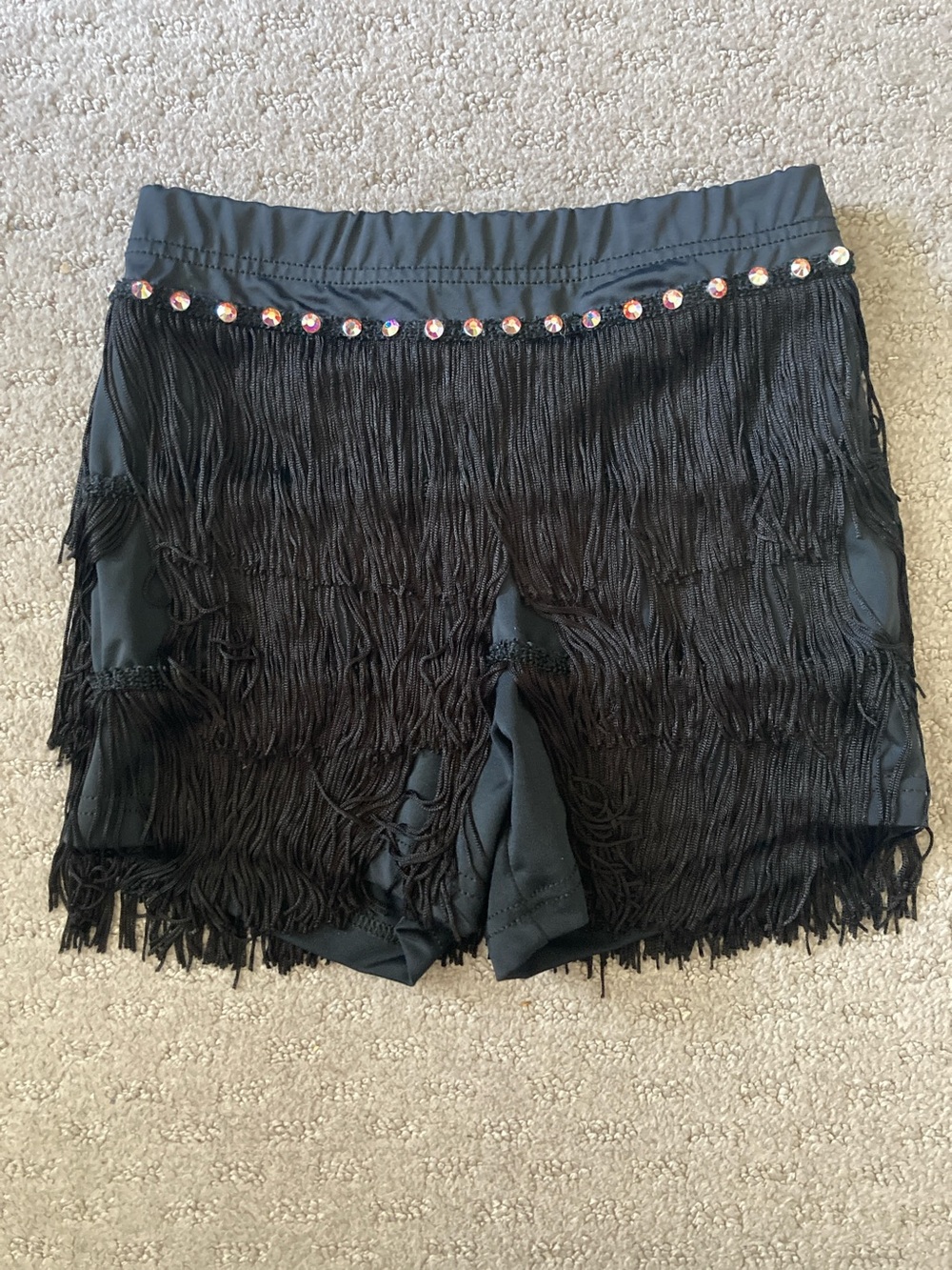 Weissman black fringed dance shorts, Sz MC.